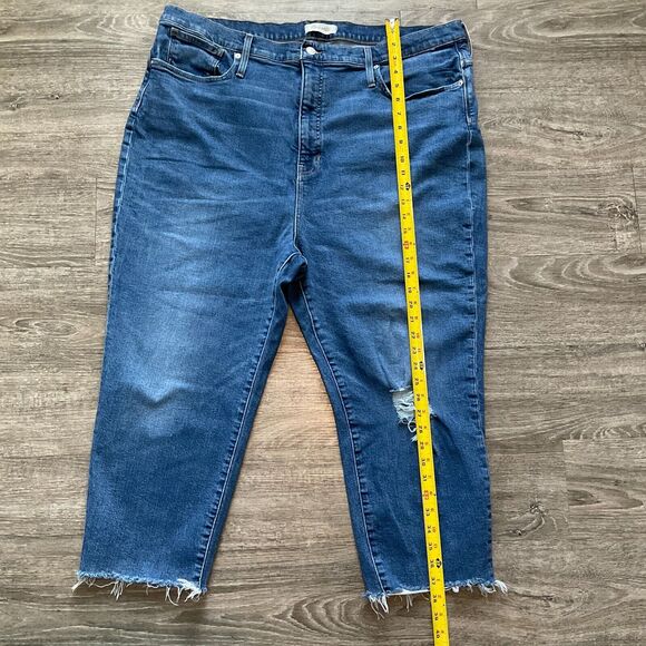 Madewell‎ The Momjean Comfort Stretch Edition Distressed Blue Denim Size 36 - Picture 8 of 8